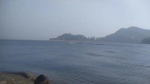 A close up view of river is island. Video stock 326213289