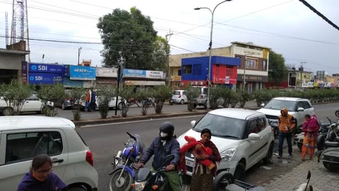 Close up view of road side and market. Stock Footage 143408771