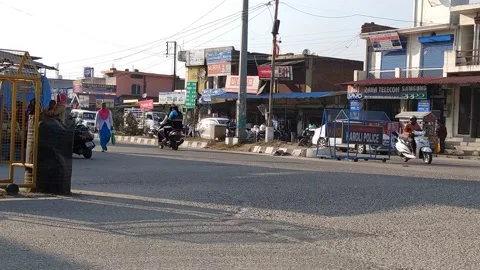 Close up view of road side and market. Stock Footage 143552208