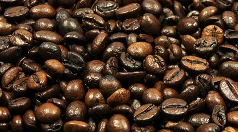 Close-up View of Roasted Coffee Beans Abstract Background. Full HD Stock Footage 47917189
