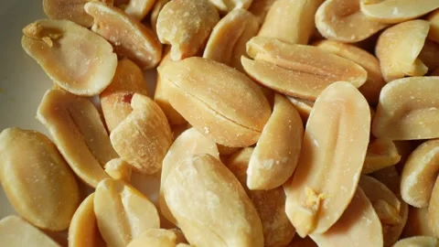 A close-up view of roasted peanuts. Stock Footage 275666295