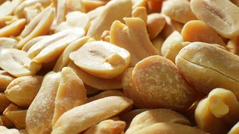 A close-up view of roasted peanuts. Stock Footage 275666367