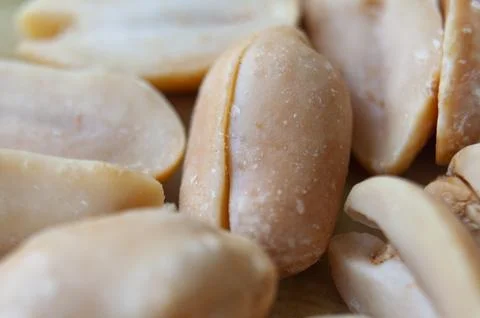 Close up view of roasted peanuts. Healthy food concept Stock Photos