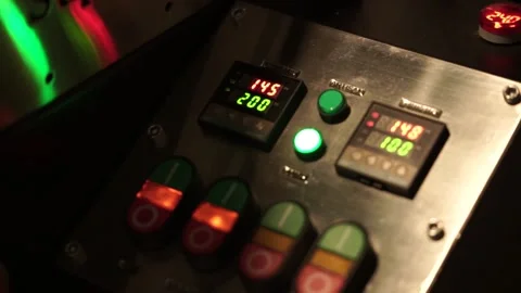 Close up view of the roasting machine control panel Stock Footage 259794325