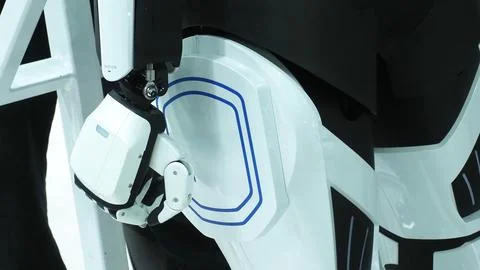 A close up view of a robotic hand. Stock Photos