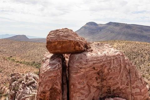 Close up view of rock formation of Aztec sandstone slickrock rock formation.. Stock Photos