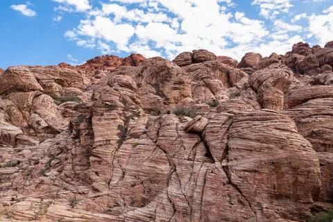 Close up view of rock formation of Aztec sandstone slickrock rock formation.. Stock Photos