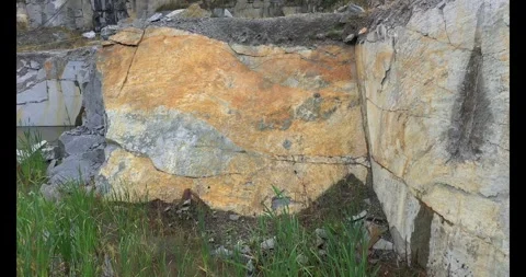 Close-up View Of a Rock Formation Showing Diverse Textures. Stock Footage 303164312