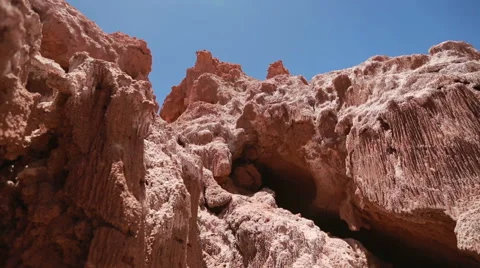 Close view of the Rock formations of the Moon Valley Stock Footage 64869070