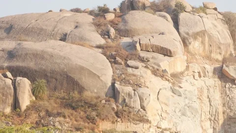 Close-up view of rock mountain, Top view of rock mountain Vídeo Stock 151938179