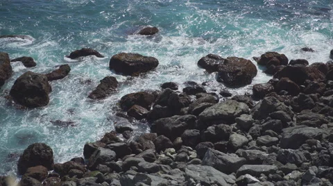 Close up view of rocks along coast Stock Footage 62472811