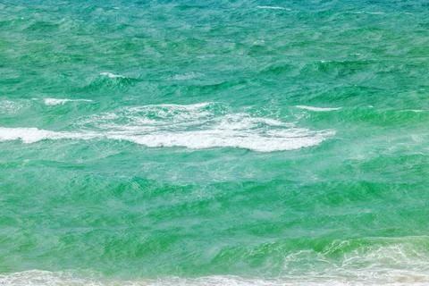 Close up view of rolling Atlantic Ocean waves with foamy crests Stock Photos