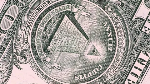 Close up view of rotating 1 USD american dollar banknote. Stock Footage 297231527