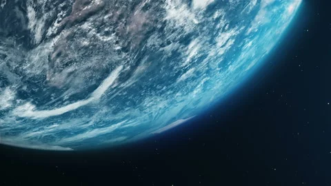 Close-up view of the rotating planet Earth with an opening view of the Moon. Stock Footage 157206021
