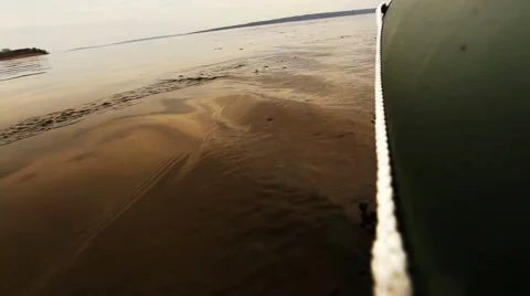 Close up view to the rubber boat paddle slow motion Stock-Footage 44335554