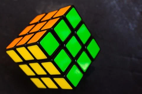 Close view of the Rubik's cube game. Stock Photos