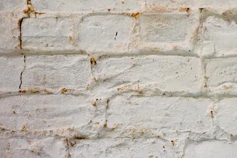 Close up view of rustic whitewashed brick wall Stock Photos