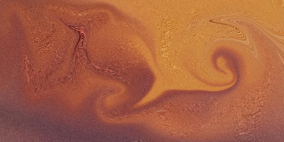 A close-up view of a rusty metal surface with a swirling pattern Stock Illustration