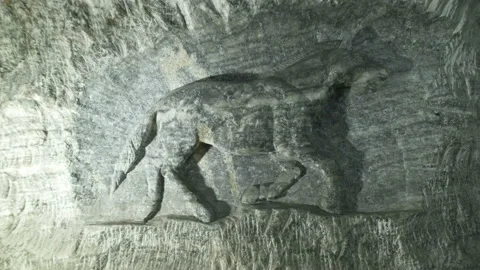 Close up view of Salt cave in Cankiri. 4K Footage in Turkey Stock Footage 234098658