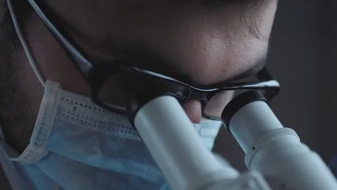 Close up view of scientist eye Stock Footage 70849996