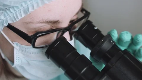 Close up view of scientist eye Stock Footage 72835503
