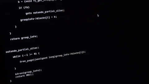 Close up view to screen computer laptop monitor. White letters on black 動画素材 82922960
