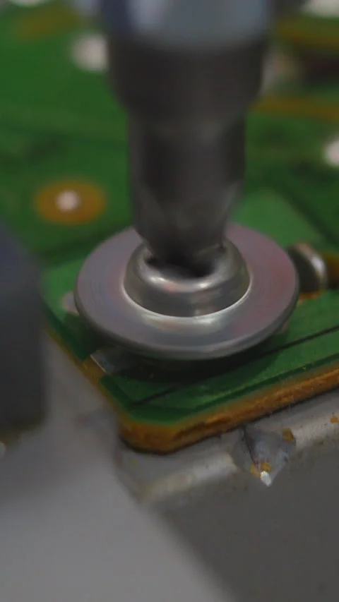 Close View Of A Screw Being Turned By Tool. Vertical. Stock Footage 318727260