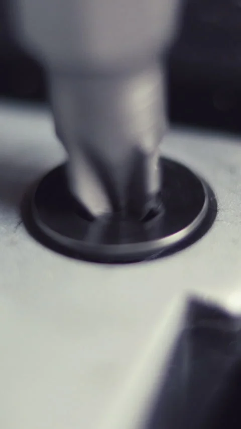 Close View Of Screwdriver And Nut On Board. Vertical. Stock Footage 296897169