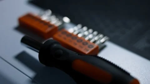 Close up view of screwdriver set Stock Footage 324365219