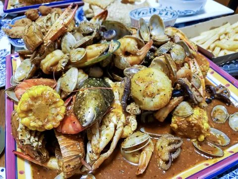 Close-up view of a seafood platter Stock-Fotos