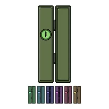 Close up view on a security lock mechanism Stock Illustration