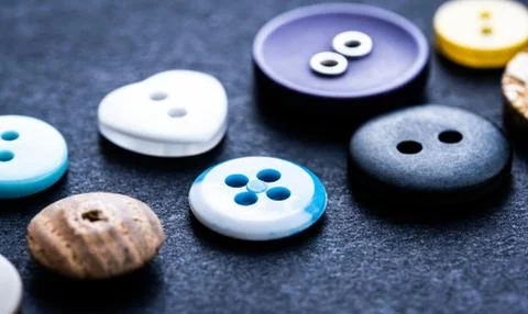 Close up view of sewing buttons Stock Photos