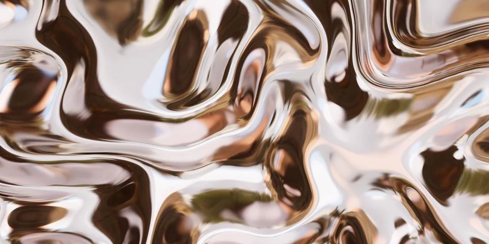 A Close-Up View of a Shiny Surface 3d render illustration Stock Illustration