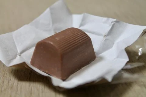 Close Up View of Single Milk Chocolate Praline Candy in Jakarta Stock Photos