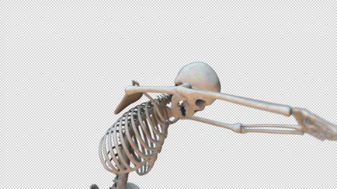 Close View Skeleton Zombie Walking Loop 스톡 동영상 265087294