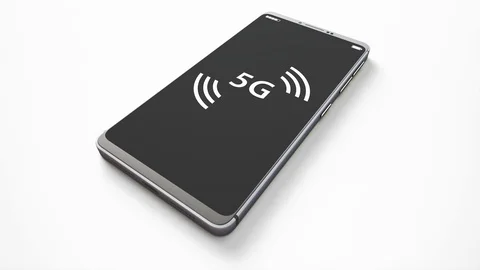 Close view of smartphone screen showing flashing 5g symbol. 動画素材 119184062