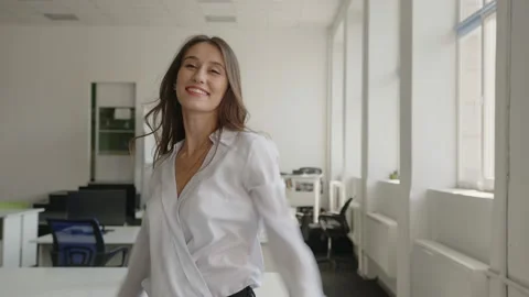 Close up view of smiled office worker Stock Footage 157969386