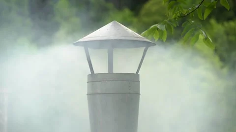 Close view smoke comes from the chimney. Video stock 251854619