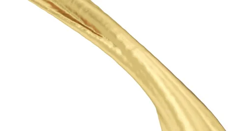 Close-up view of smooth flowing shiny gold, alpha channel included (FULL HD) Stock Footage 41290811