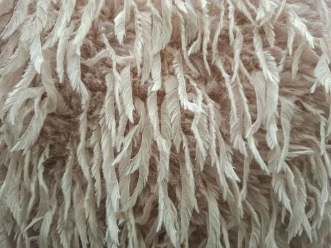 Close up view of soft dusty rose faux fur fabric with fringe fibers suitabl.. Stockfoto's