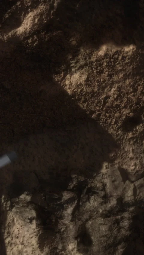 Close view of soil with shadows and texture during afternoon light Stock Footage 345008383