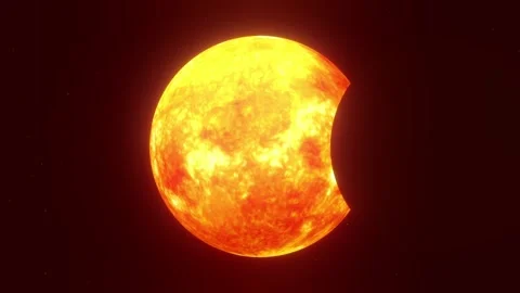 Close-Up View of Solar Eclipse - Sun Forming a Bright Corona Around the Vídeo Stock 270260939