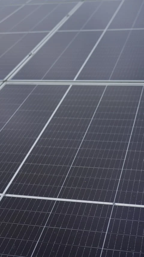 Close up view of solar energy station with photovoltaic panels Stock Footage 319879672