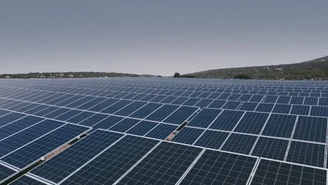 Close-up View of Solar Panels in a Solar Farm Stock Footage 282930245
