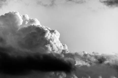 Close view of some fluffy clouds at sunset Stock Photos