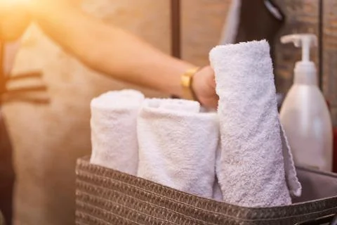 Close up view of spa theme objects on grey background. Stock Photos