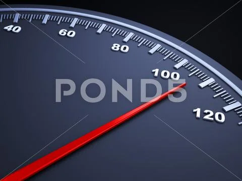 Close-up view of a speedometer Stock Illustration