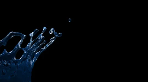 Close-up view of splashing blue water in slow motion, alpha included (FULL HD) Vídeos de archivo 37814448