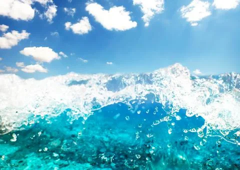 Close view at spring tropical wave. Stock Photos