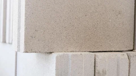 Close up view of a stack of silicate bricks Stock Photos